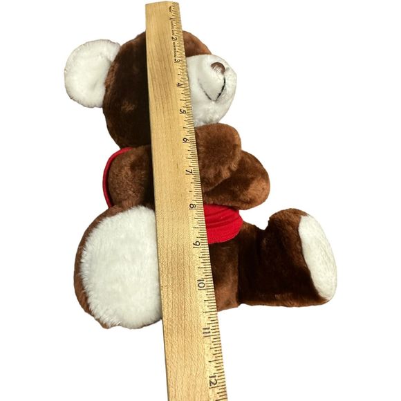 Saks Fifth Avenue Brown Teddy Bear Plush Steven Smith Red Shirt Stuffed Animal - Picture 2 of 16
